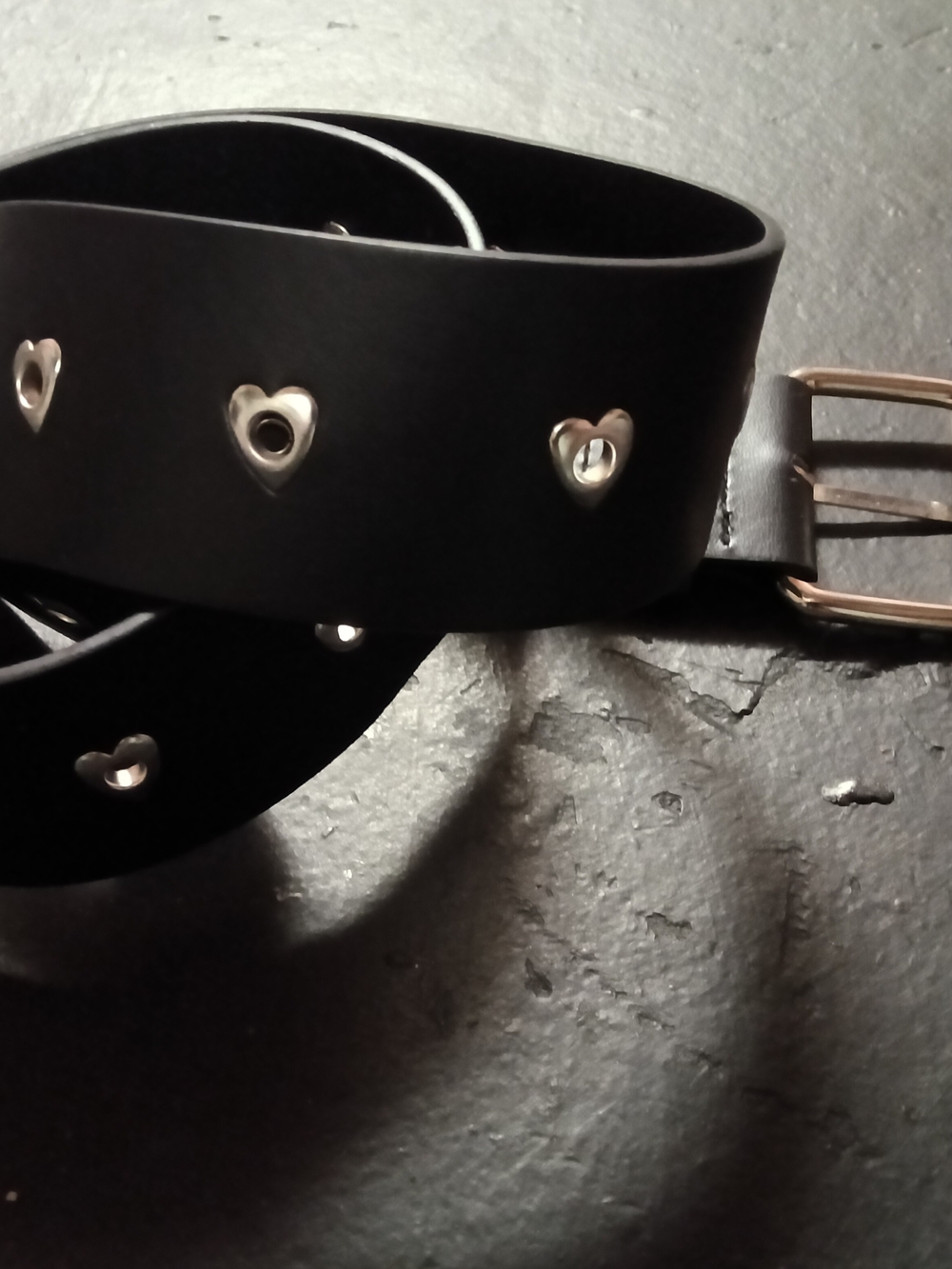 Black Heart Grommet Belt By Juicy Couture